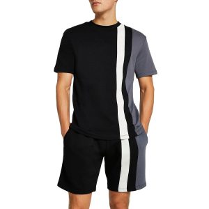 Males’s Summer time T-Shirt and Shorts Two-Piece Set – Quick Sleeve Outfit for Males – Model Identify Attire