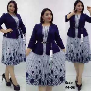 New Arrival Ladies’s Clothes from Turkey: Excessive-High quality Two-Piece Costume Frock Go well with for African Skilled Put on