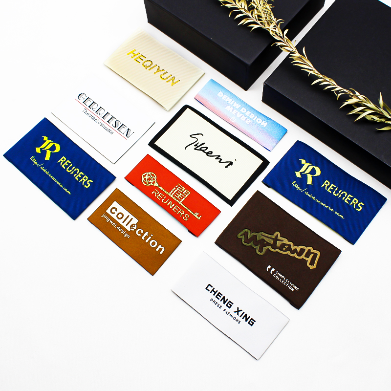 Wholesale Customized Satin Woven Neck Labels from OEM Manufacturing unit - Customized Care Tags for T-Shirts, Clothes, Sneakers, and Equipment with Printed Brand